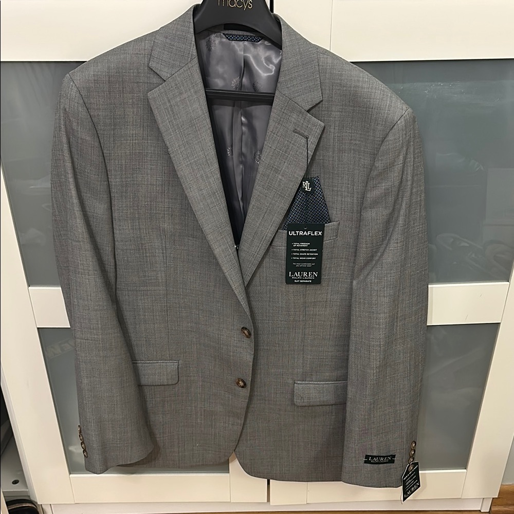 Lauren Ralph Lauren Light Grey Men's Classic-Fit UltraFlex Stretch Suit Jackets